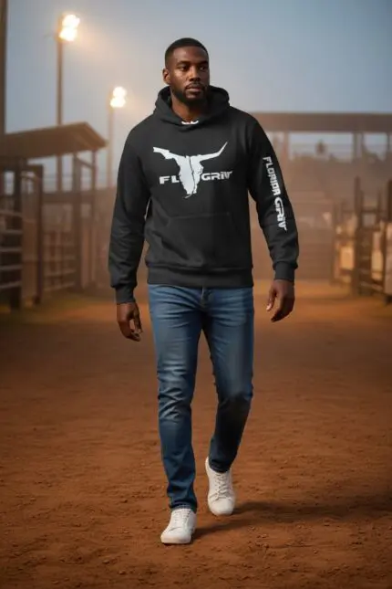 Sponge Fleece Hoodie FL GRIT Logo, Florida Grit on Sleeve