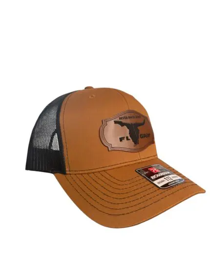 Caramel 5 Panel Trucker Leather Patch