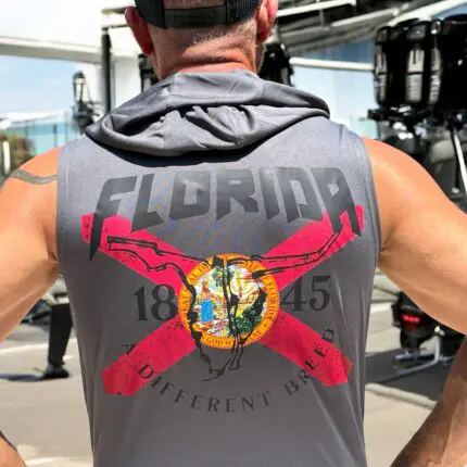 Gray Hooded Poly Muscle Tank