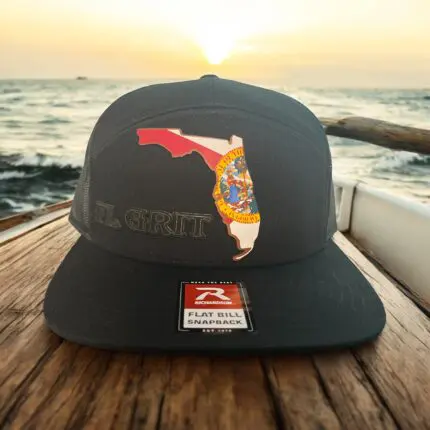 Black Richardson Flat Bill Lg Florida