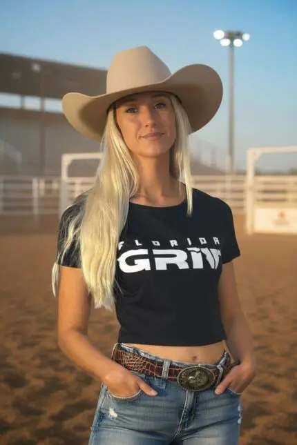Black Crop Tiny Tee- Branded Bull