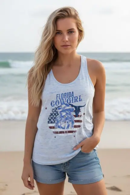 Florida Cowgirl Blue Tank