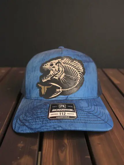 Blue Camo Trucker Glow in the Dark Fish Bone