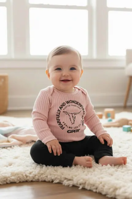 Soft Pink Wonderfully Made Onesie