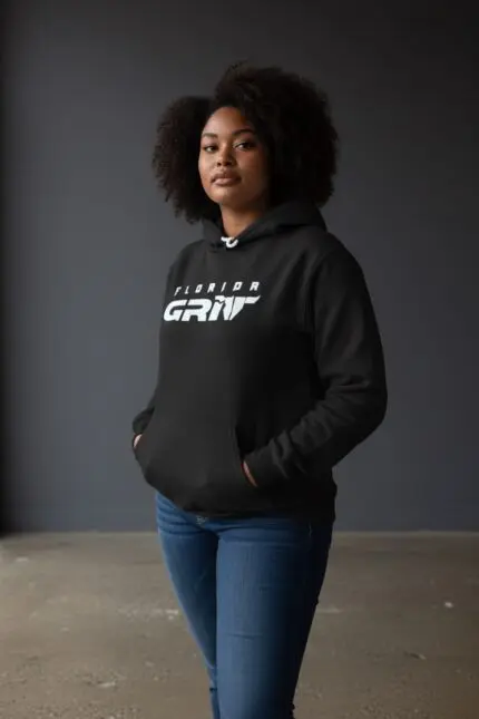 Ladies Fleece Hoodie Grit Badge