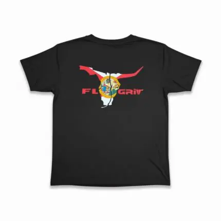 Youth Black FL Flag Bull Tee