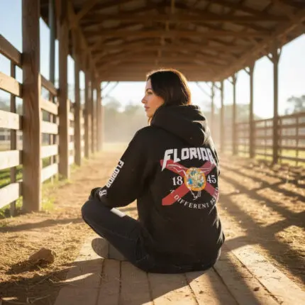 Ladies Black Fleece Hoodie EST. 1845