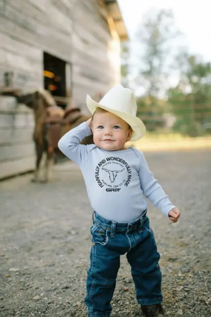Soft Blue Wonderfully Made Onesie