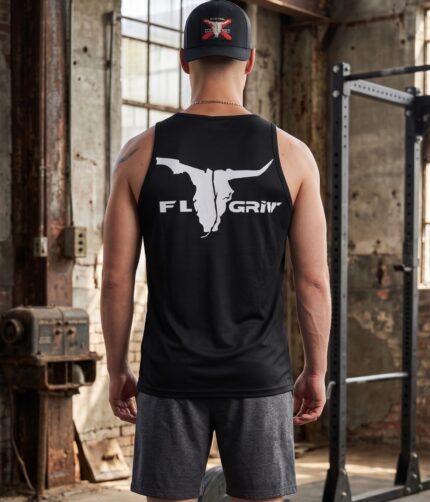 Black Polyester Logo Tank
