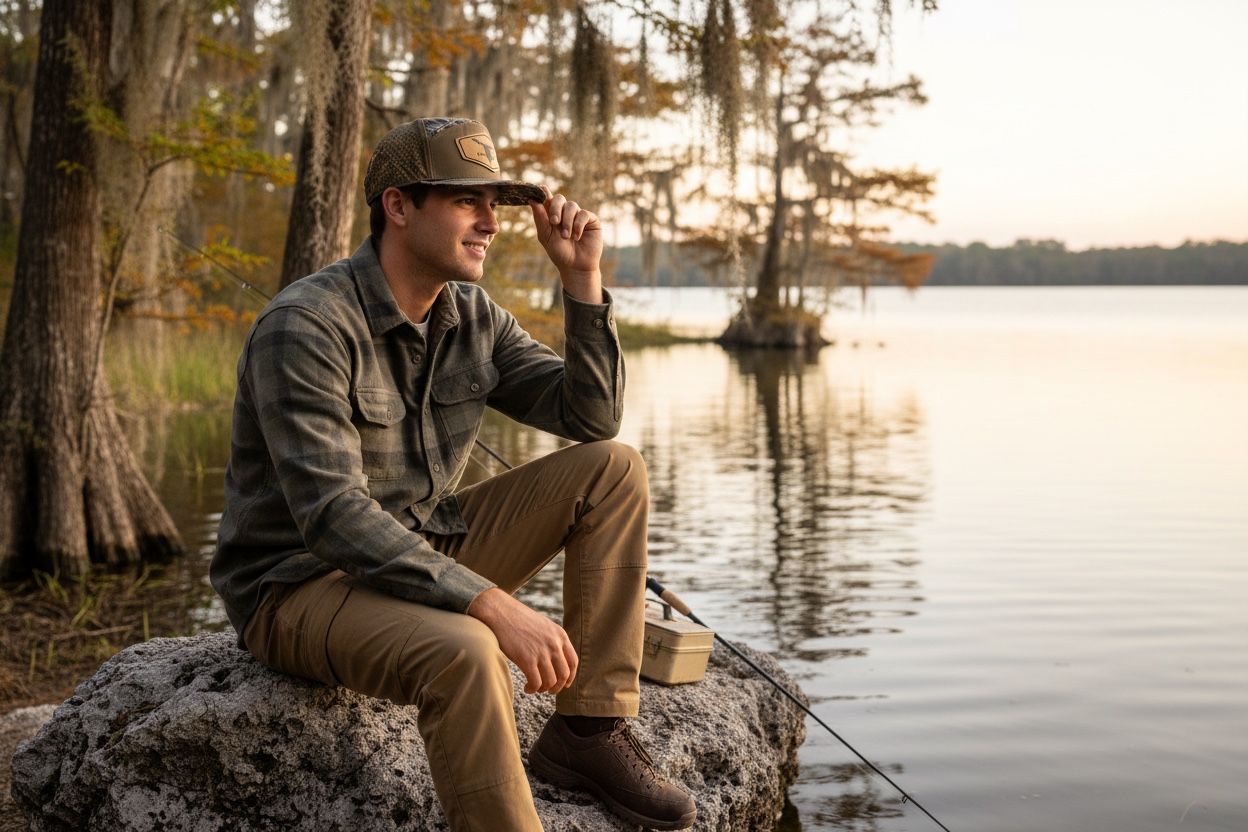 Gator Scale Camo Water Wick Flat Bill - Image 4