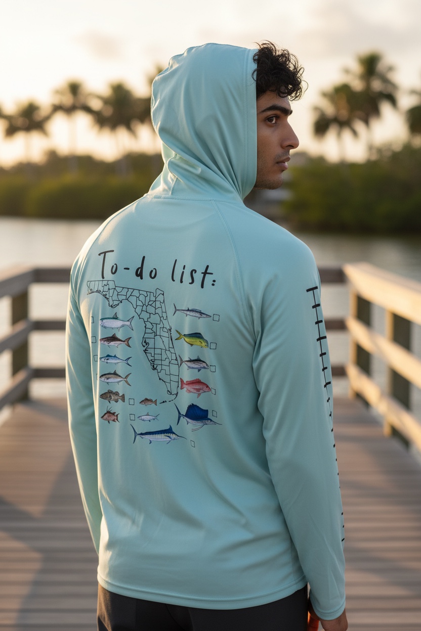 To Do List Mint Long Sleeve Hooded Poly