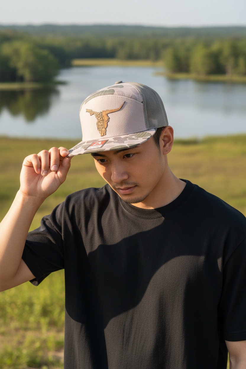 Green/Tan Duck Camo Richardson Flat Bill - Image 3