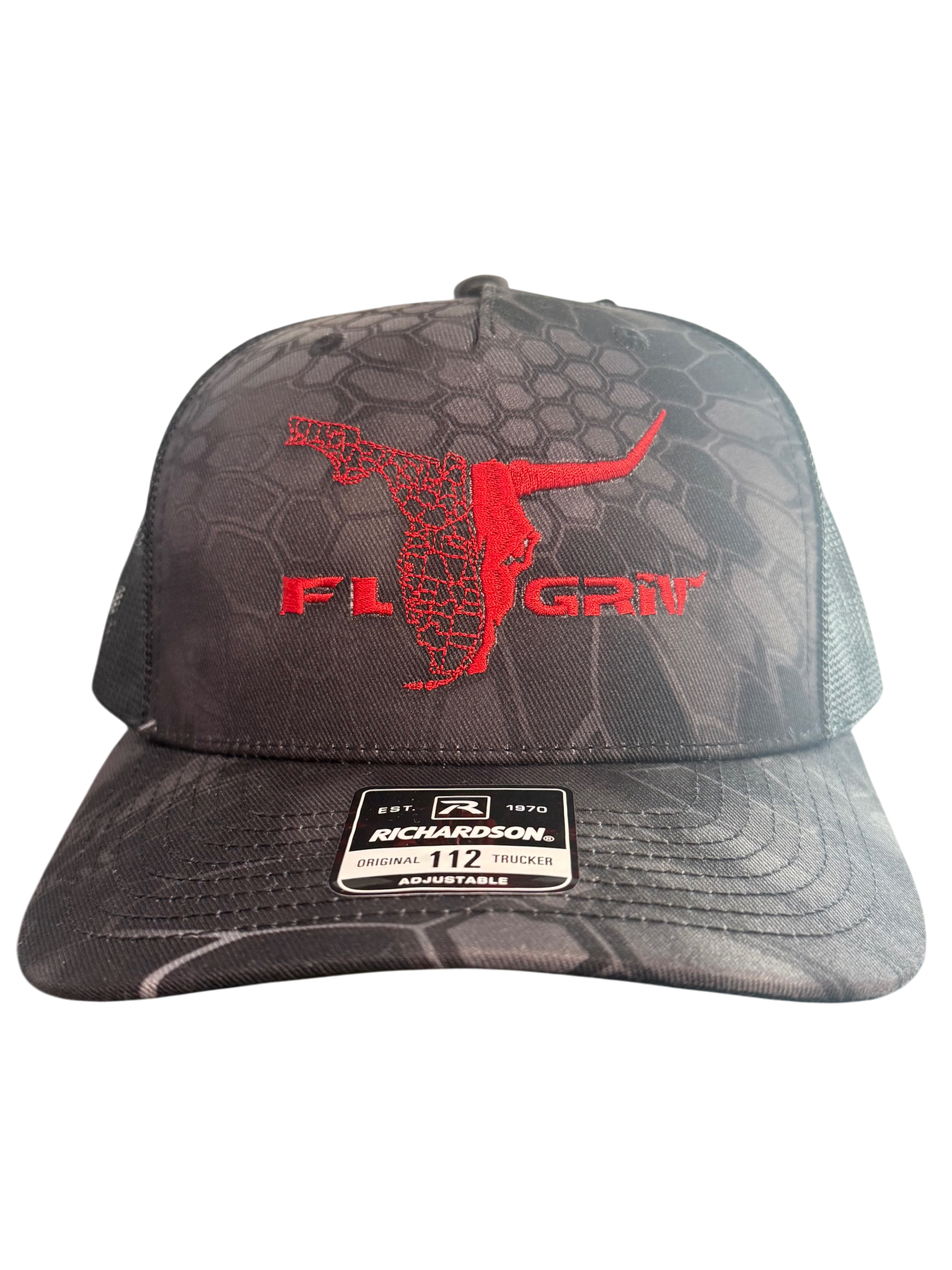 Red/Black Cryptic Richardson Trucker Embroidered